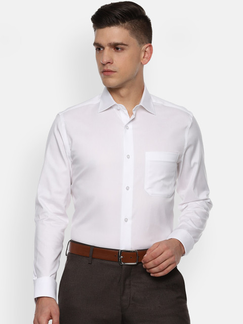 

Louis Philippe Men White Opaque Pure Cotton Formal Shirt