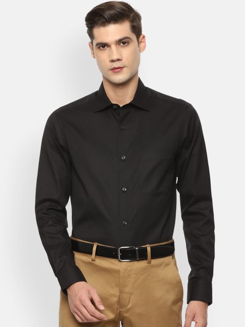 

Louis Philippe Permapress Men Black Opaque Formal Shirt