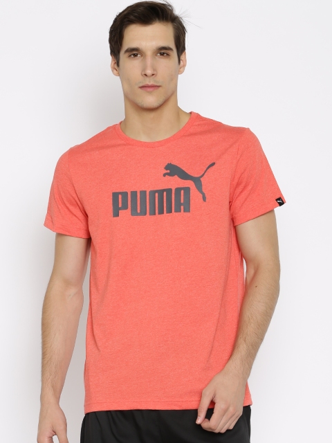 

PUMA Men Red Printed ESS Heather T-Shirt