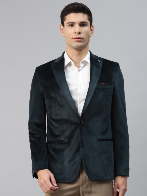 

Marks & Spencer Men Solid Teal Green Formal Blazer