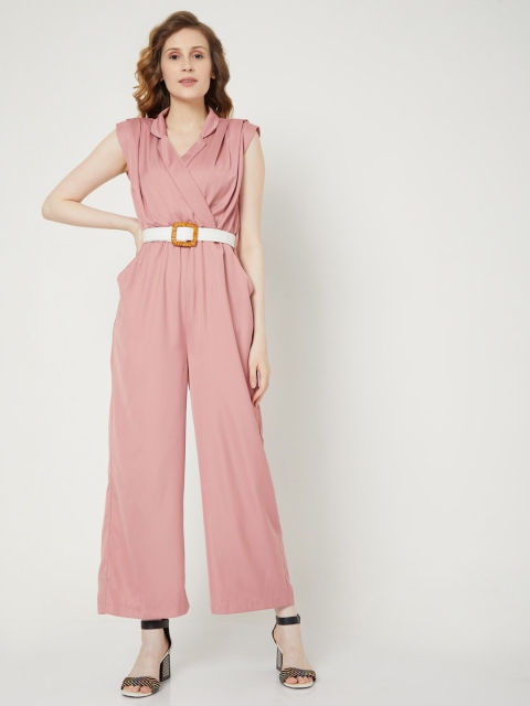 

Vero Moda Women Pink Solid Regular Fit Basic Jumpsuit
