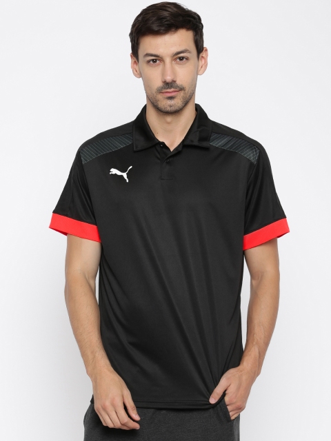 

Puma Men Black Solid Polo Collar T-Shirt