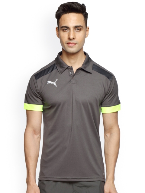 

Puma Men Grey Solid IT evoTRG Polo Collar T-shirt