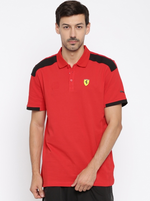 

Puma Men Red Solid Polo Collar T-shirt