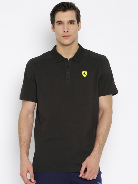 

Puma Men Black Solid Polo Collar T-shirt