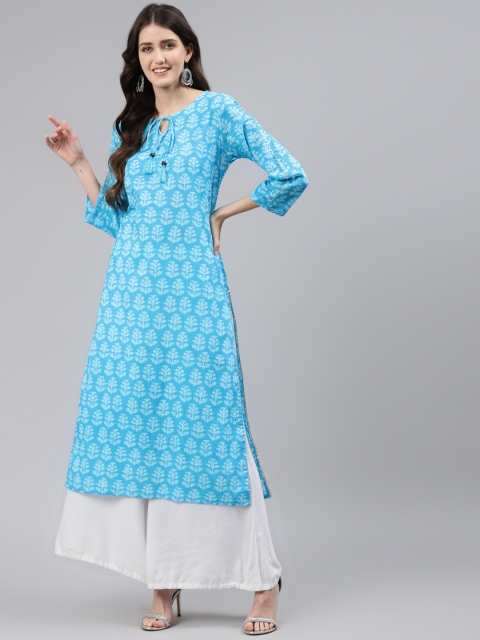 

Readiprint Fashions Women Blue Ethnic Motifs Printed Kurta