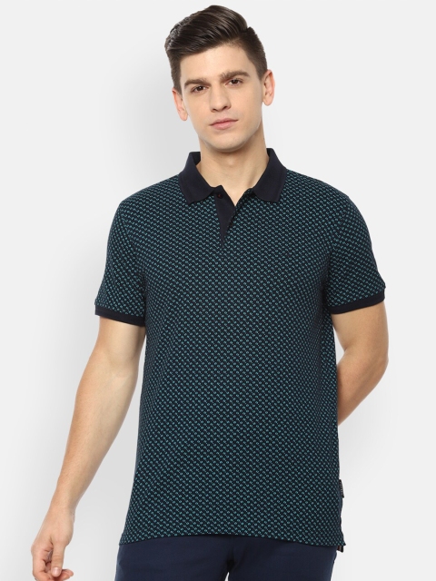 

Van Heusen Sport Men Navy Blue Printed Polo Collar Pockets T-shirt, Teal