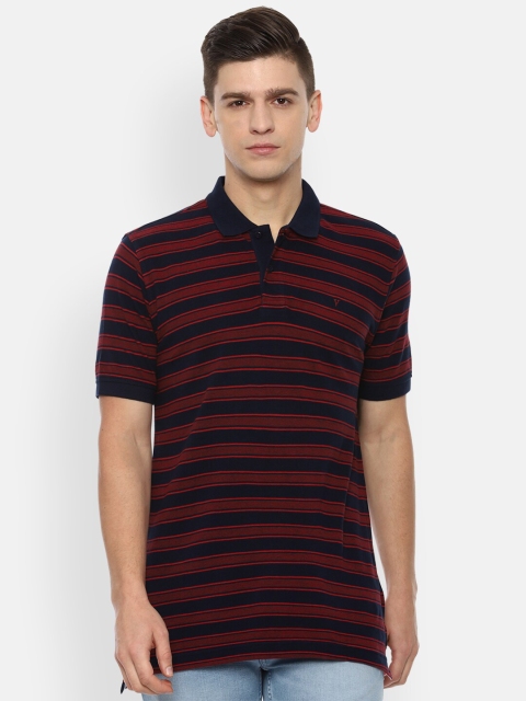 

Van Heusen Sport Men Navy Blue Striped Polo Collar Pockets T-shirt