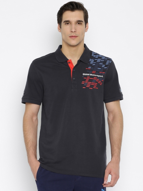 

Puma Men Navy Blue Printed Polo Collar T-shirt