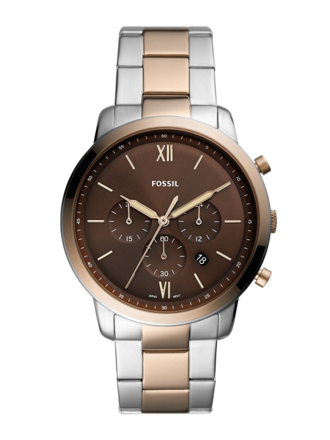 

Fossil Men Brown Dial & Multicoloured Stainless Steel Bracelet Style Straps Analogue Watch FS5869