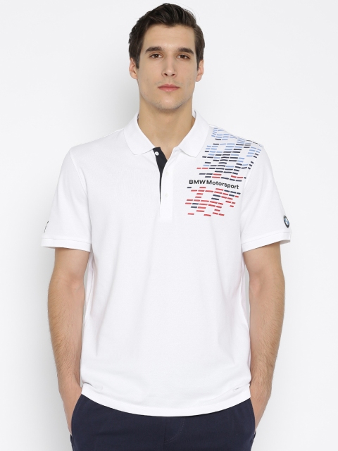 

Puma Men White Printed Polo Collar T-shirt