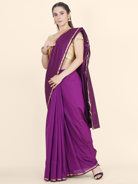 

Bangalore Silk Emporium Purple Woven Design Zari Art Silk Kanjeevaram Saree
