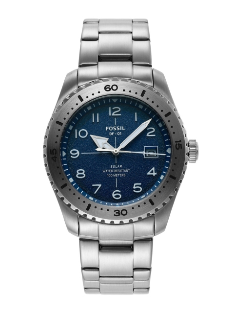 

Fossil Men Blue Dial & Silver Toned Stainless Steel Bracelet Style Analogue Watch LE1133