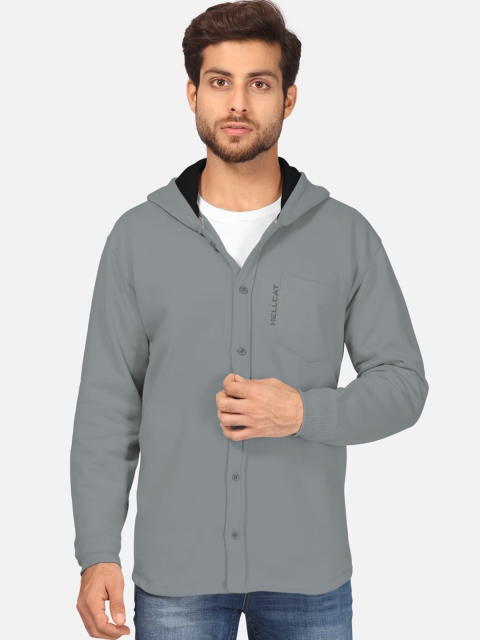 

BULLMER Men Grey Hooded Sweatshirt