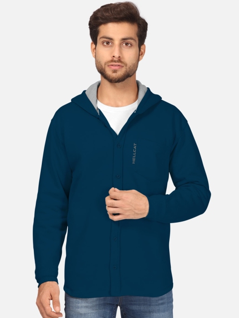 

BULLMER Men Navy Blue Hooded Sweatshirt