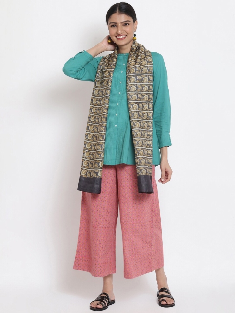 

Fabindia Women Black & Brown Printed Silk Stole