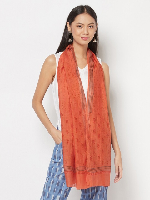 

Fabindia Women Brown Printed Stole