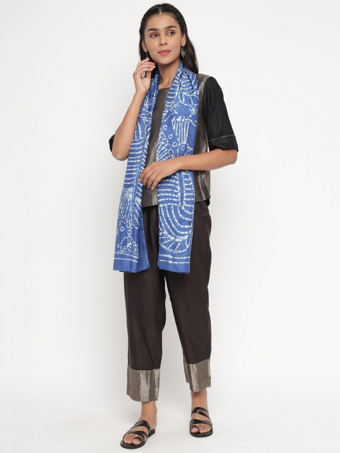 

Fabindia Women Blue & White Batik Printed Stole