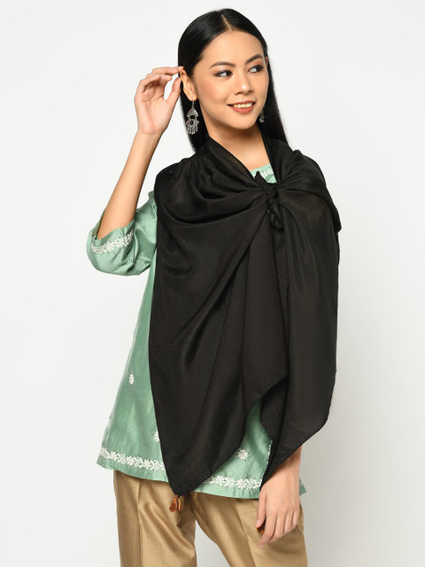 

Fabindia Women Black Tasselled Stole