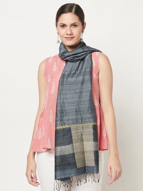 

Fabindia Women Grey & Beige Striped Stole