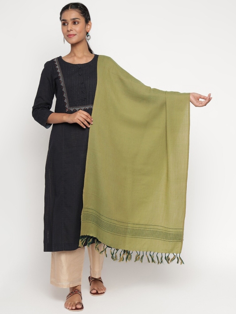 

Fabindia Women Olive Green Stole