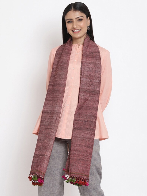 

Fabindia Women Maroon & Red Striped Stole