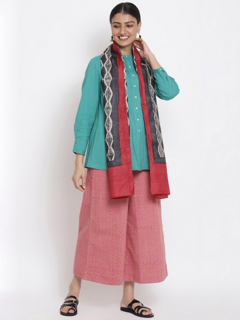 

Fabindia Women Black & Red Printed Stole