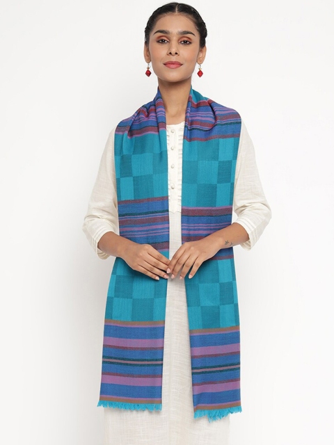 

Fabindia Women Blue & Pink Striped Stole