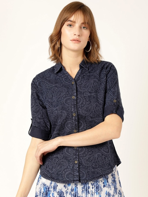 

V2 Value & Variety Women Blue Opaque Printed Casual Shirt