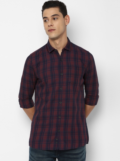

Allen Solly Sport Men Maroon Tartan Checks Pure Cotton Checked Casual Shirt
