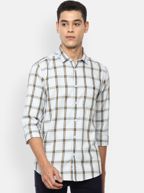 

Louis Philippe Jeans Men Blue Slim Fit Opaque Checked Casual Shirt