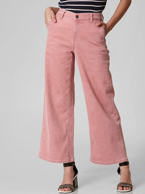 

Vero Moda Women Pink Wide Leg Jeans