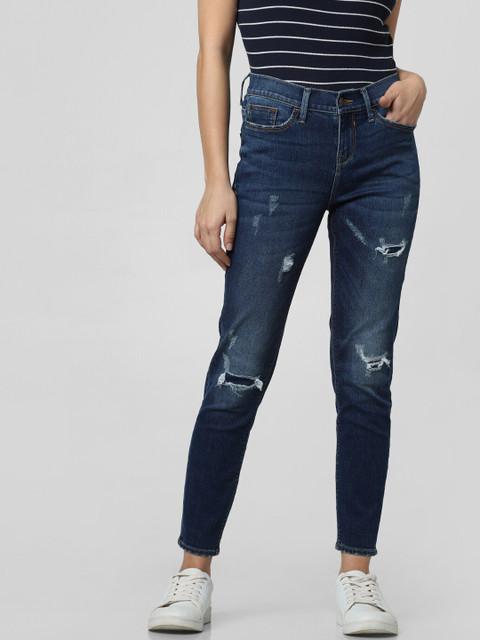 

Vero Moda Women Blue Skinny Fit Mildly Distressed Light Fade Jeans