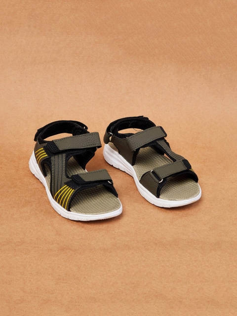 

max Boys Grey & Green PU Comfort Sandals