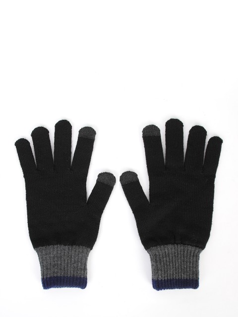 

Kosha Men Black & Grey Woolmark Certified Touchscreen Merino Wool Gloves