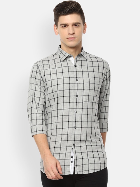 

Van Heusen Sport Men Grey Slim Fit Opaque Checked Casual Shirt