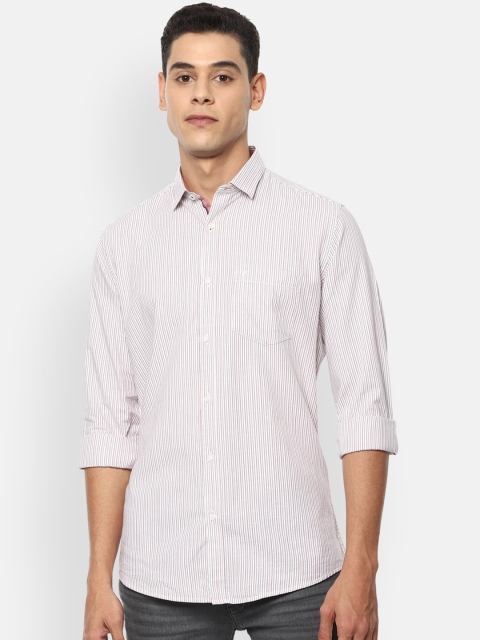 

Van Heusen Sport Men White Slim Fit Opaque Striped Casual Shirt