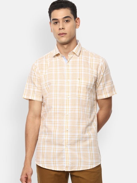 

Van Heusen Sport Men Yellow Slim Fit Opaque Checked Casual Shirt