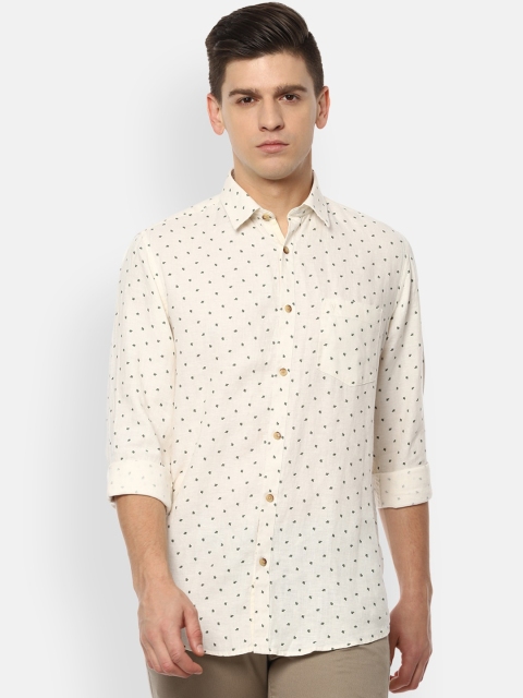 

Van Heusen Sport Men Cream-Coloured Slim Fit Floral Opaque Printed Casual Shirt