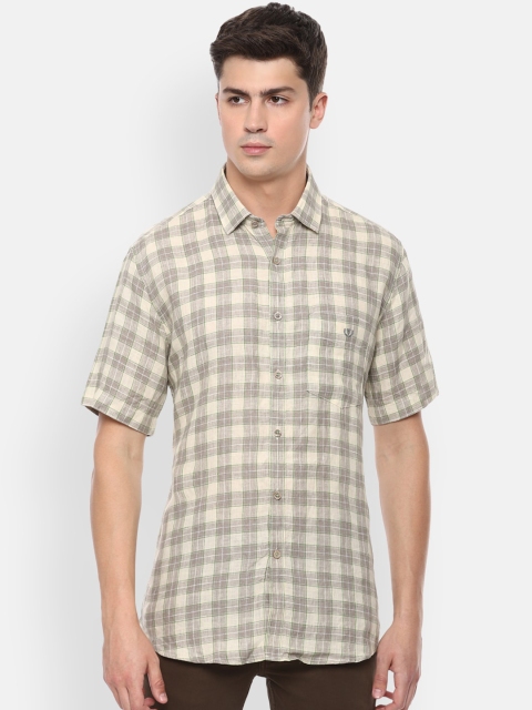 

Van Heusen Sport Men Beige Slim Fit Opaque Checked Casual Shirt