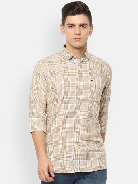 

Van Heusen Sport Men Mustard Yellow & White Checked Slim Fit Casual Shirt