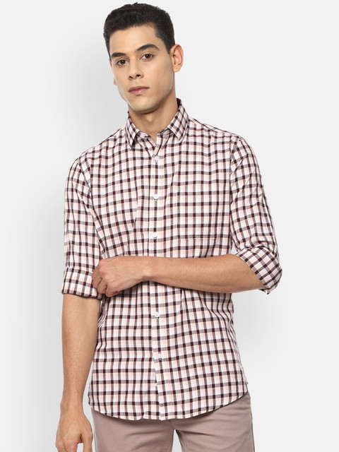 

Van Heusen Sport Men Cream-Coloured Slim Fit Gingham Checks Opaque Checked Casual Shirt