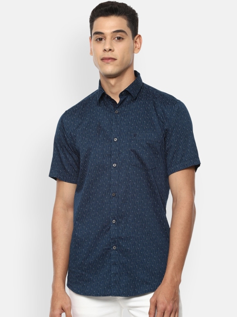 

Van Heusen Sport Men Navy Blue Slim Fit Opaque Printed Casual Shirt