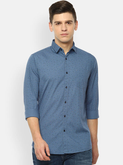 

Van Heusen Sport Men Blue Slim Fit Opaque Printed Casual Shirt