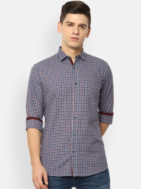 

Van Heusen Sport Men Navy Blue Slim Fit Opaque Checked Casual Shirt