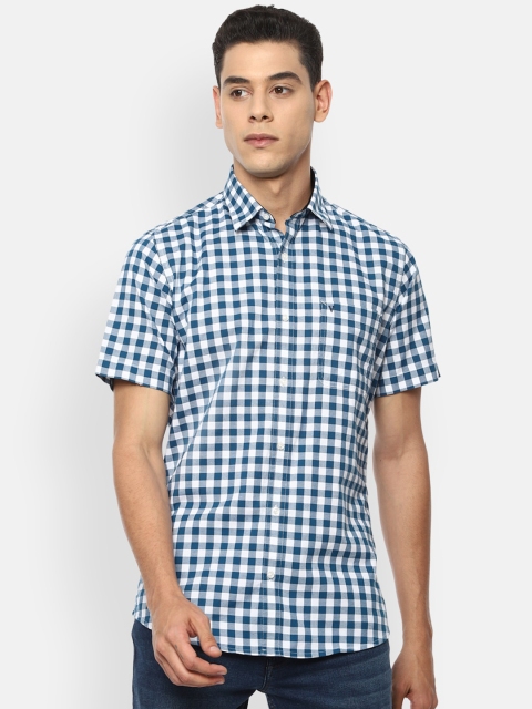 

Van Heusen Sport Men Blue & White Gingham Checked Slim Fit Casual Shirt