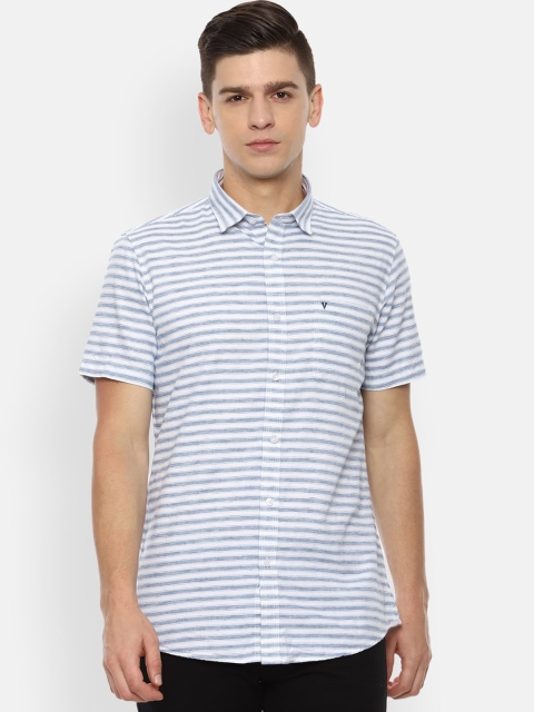 

Van Heusen Sport Men Blue & White Slim Fit Horizontal Striped Casual Shirt