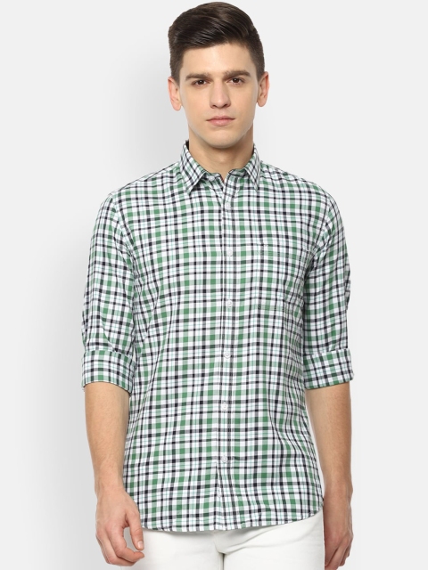 

Van Heusen Sport Men Green Slim Fit Opaque Checked Casual Shirt