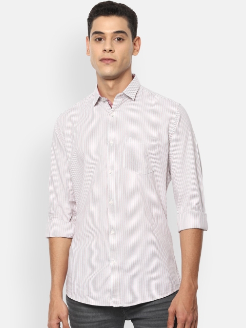 

Van Heusen Sport Men White Slim Fit Opaque Striped Casual Shirt