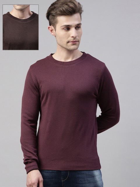 

Kosha Men Brown & Purple Reversible Pullover